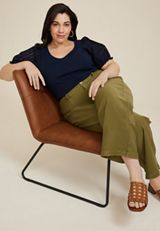 Plus Size Eyelet Puff Sleeve Blouse, BLUE JASMINE, small