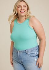 Plus Size Cutaway Racerback Tank Top, C4476, small