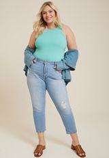 Plus Size Cutaway Racerback Tank Top, C4476, small