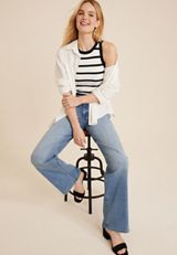 24/7 Highline Black Striped Tank Top, BLACK COMBO, small