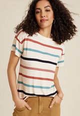 24/7 Dawson Striped Crew Neck Tee, C1524, small