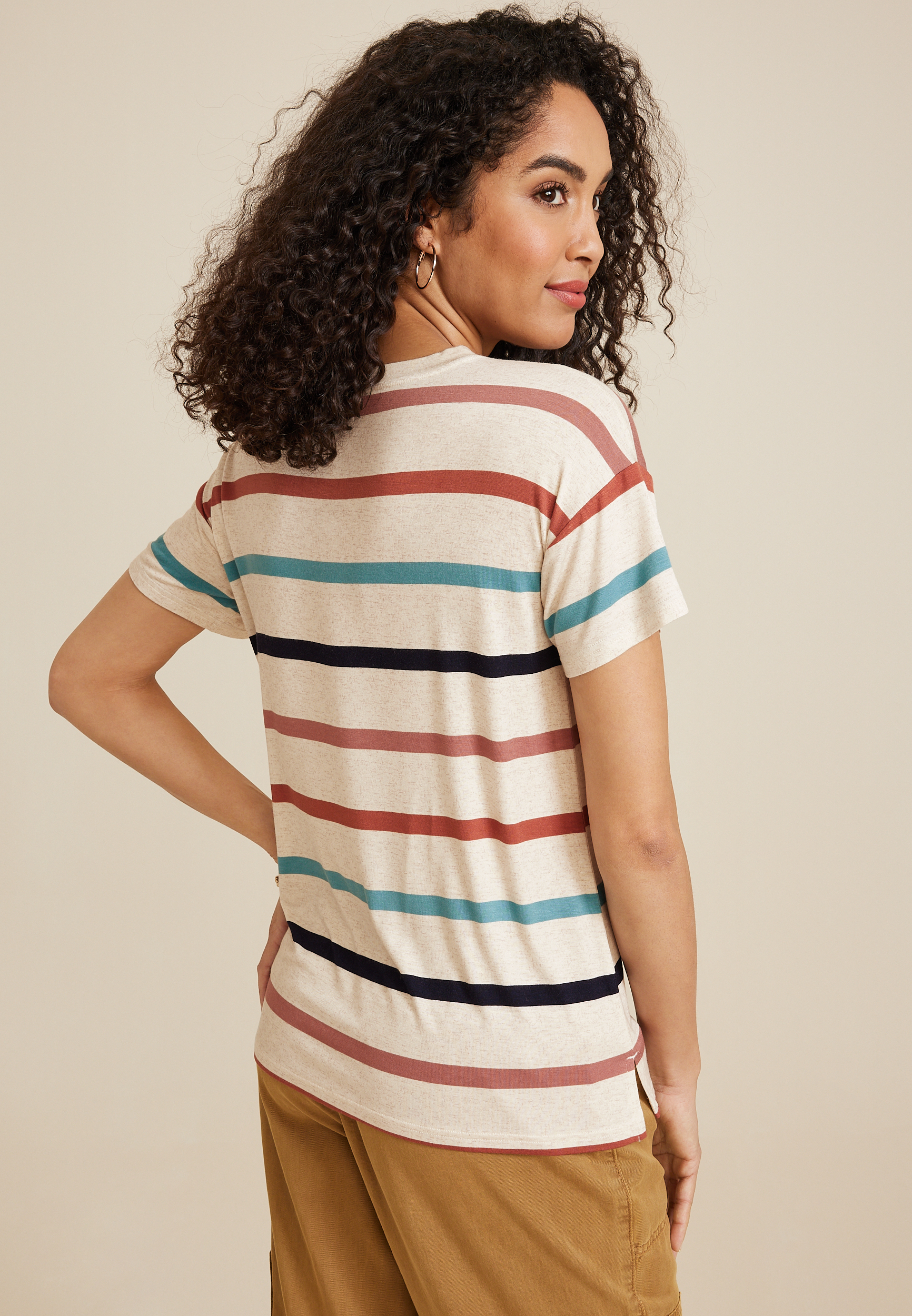24/7 Dawson Striped Crew Neck Tee, C1524, large