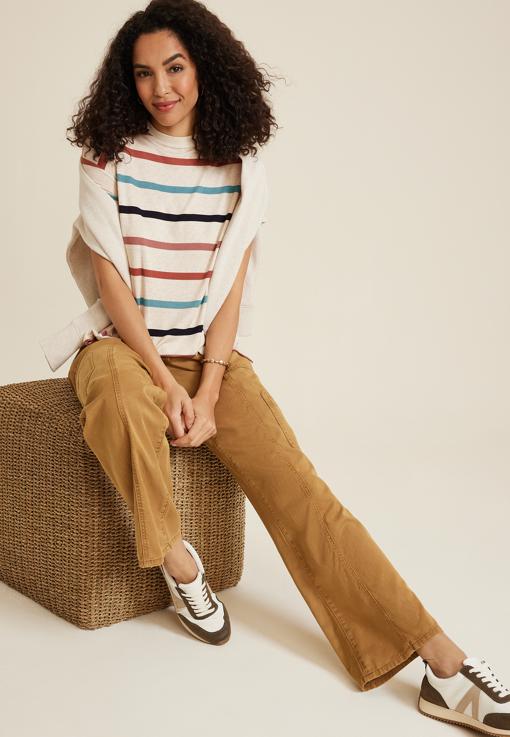 24/7 Dawson Striped Crew Neck Tee, C1524, large