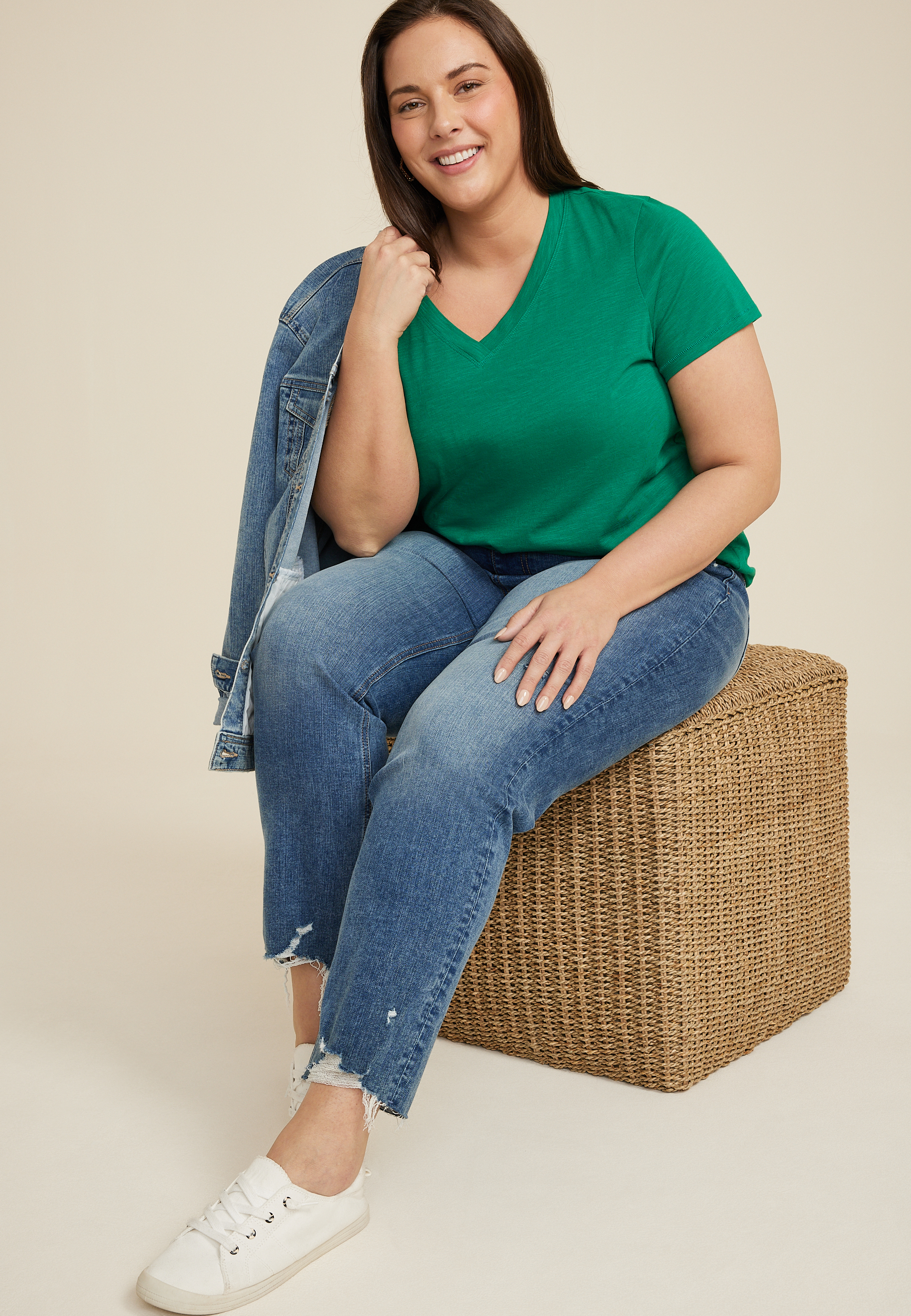 Plus Size 24/7 Dawson V Neck Tee, C8783, large