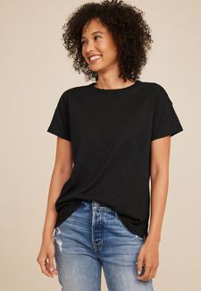 24/7 Solid Rib Knit Tuck In Tee