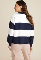 Collared Rugby Striped Henley Tee, C1943, small