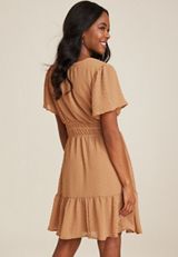 Textured Notch Front Dress, C4750, small