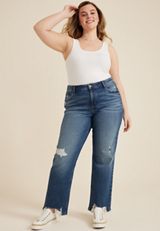 Plus Size edgely&trade; Super High Rise Relaxed Straight Ripped Jean, C258, small