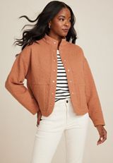 Floral Quilted Bomber Jacket, C6186, small