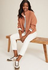 Floral Quilted Bomber Jacket, C6186, small
