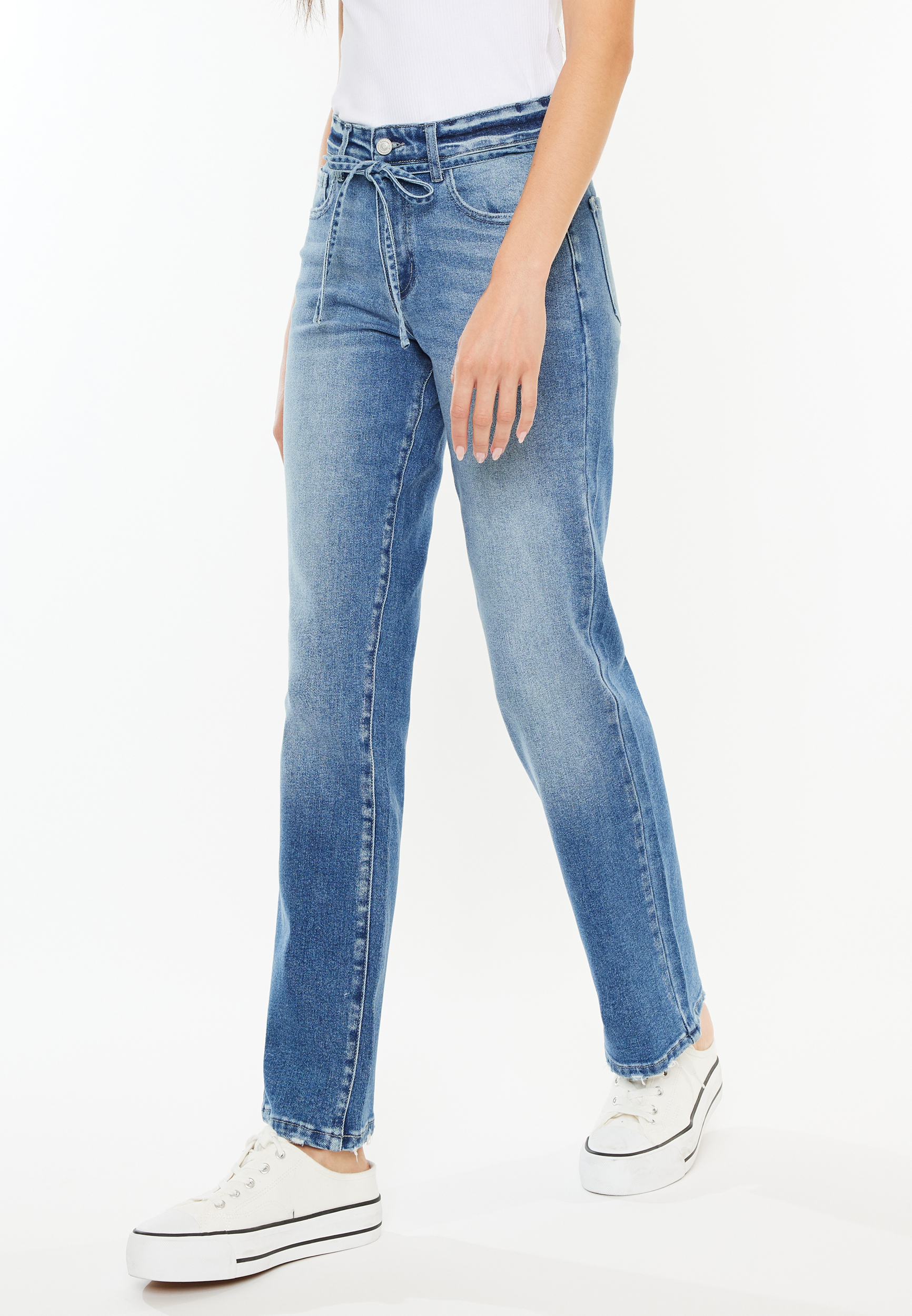 KanCan&trade; Tie Waist Straight Leg Jeans, C3337, large