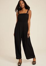 Pleated Sleeveless Jumpsuit, C106, small