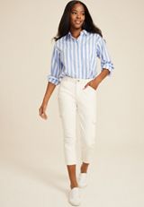 m jeans by maurices&trade; Straight High Rise Cargo Cropped Jean, C1212, small
