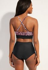 Shirred Side High Waisted Bikini Bottom, C106, small
