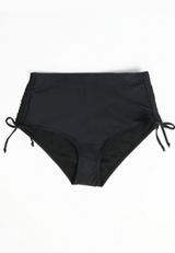 Shirred Side High Waisted Bikini Bottom, C106, small