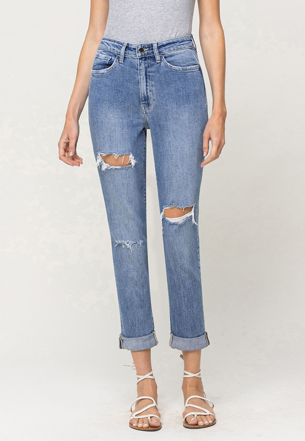 Flying Monkey™ High Rise Ripped Mom Jean | maurices