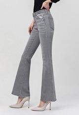 Flying Monkey&trade; Gray Mid Rise Flare Jean, GRAY, small
