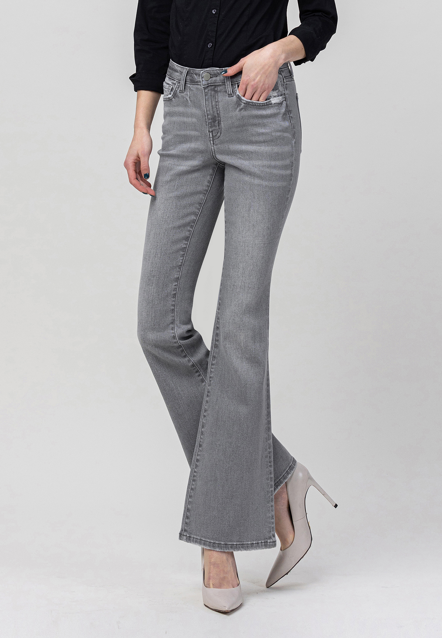 Flying Monkey&trade; Gray Mid Rise Flare Jean, GRAY, large