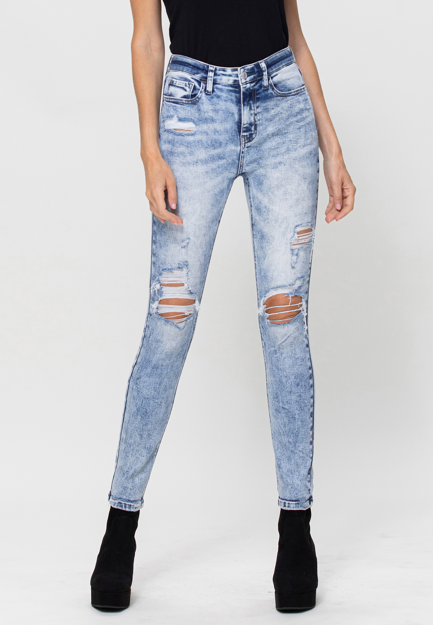 VERVET™ Ankle Skinny High Rise Ripped Jean | maurices