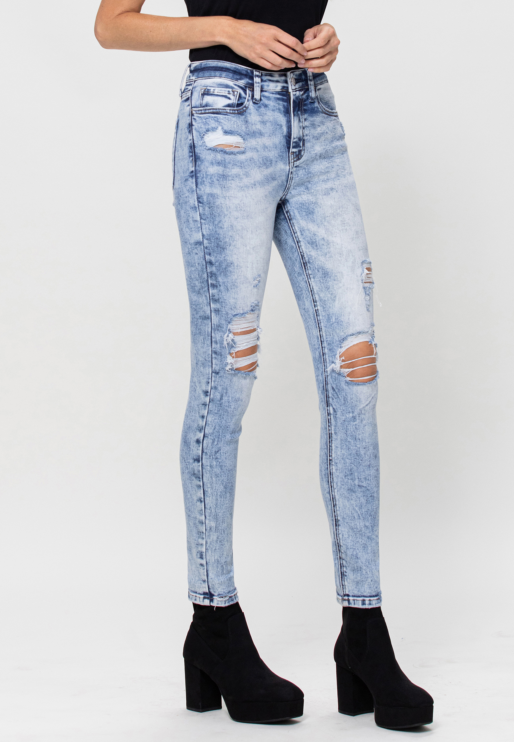 VERVET&trade; Ankle Skinny High Rise Ripped Jean, C2806, large