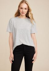 edgely&trade; Pearl Embellished Crew Neck Tee, C3348, small