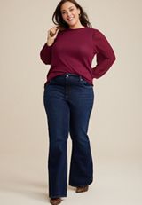 Plus Size Clip Dot Sleeve Top, C1849, small