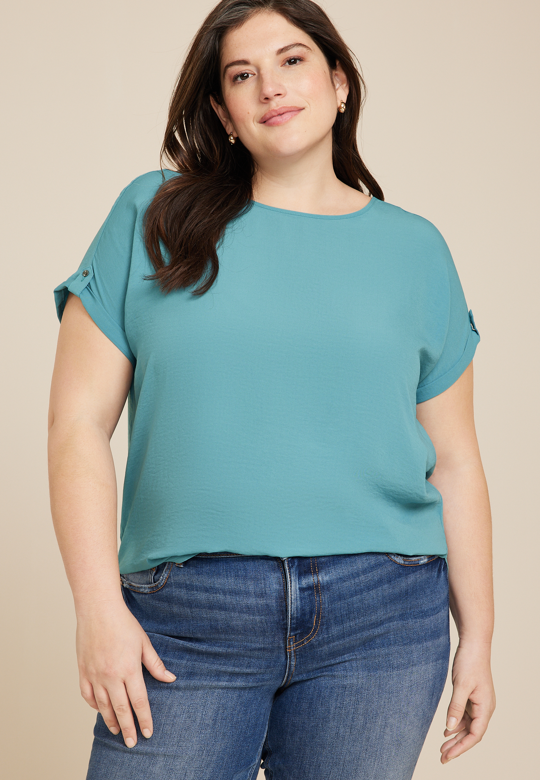 Plus Delton Zipper Back Blouse