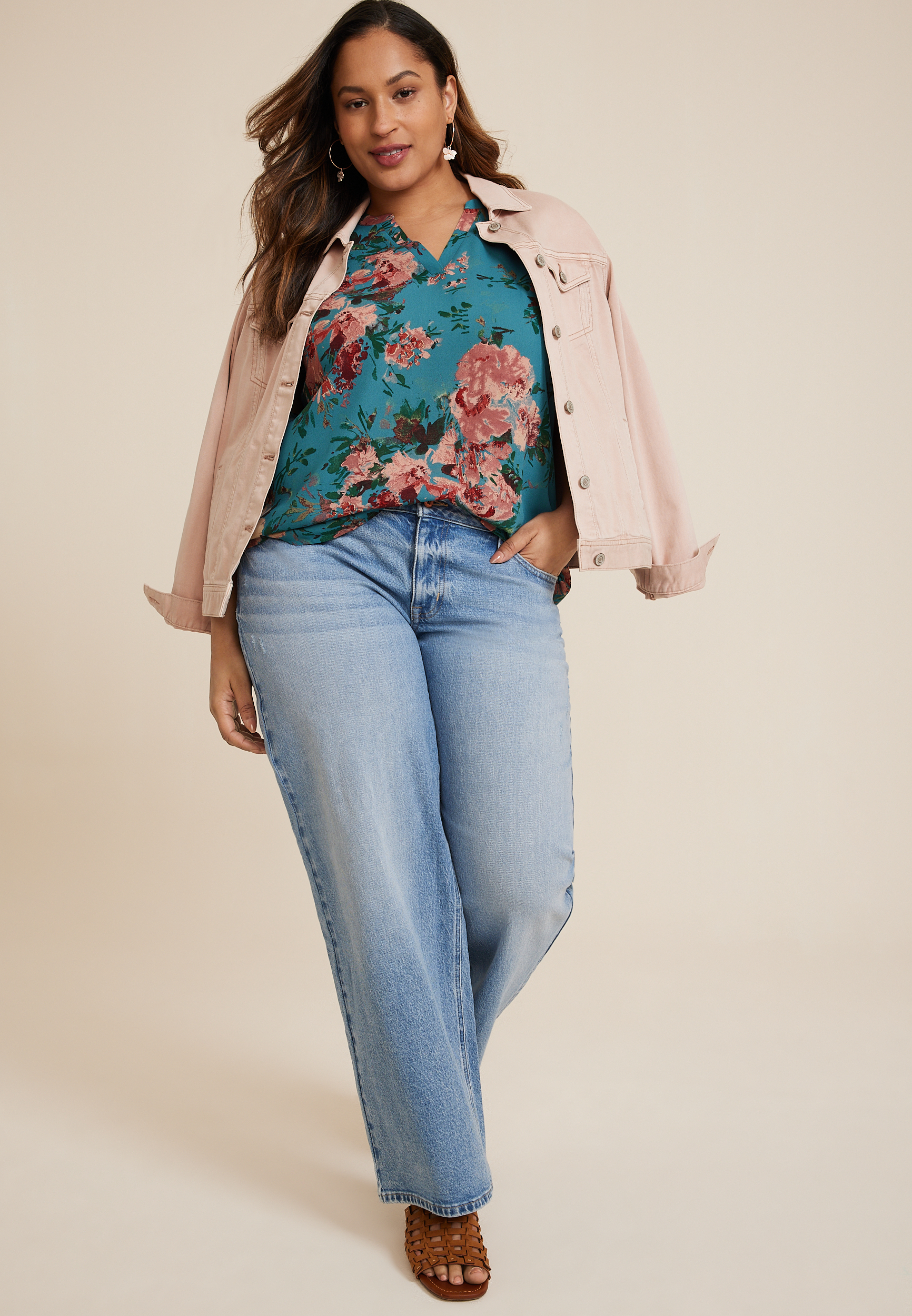 Plus Atwood Flutter Sleeve Blouse