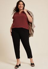 Plus Size Atwood Flutter Sleeve Blouse, C5325, small