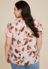 Plus Size Atwood Flutter Sleeve Blouse, C6050, small