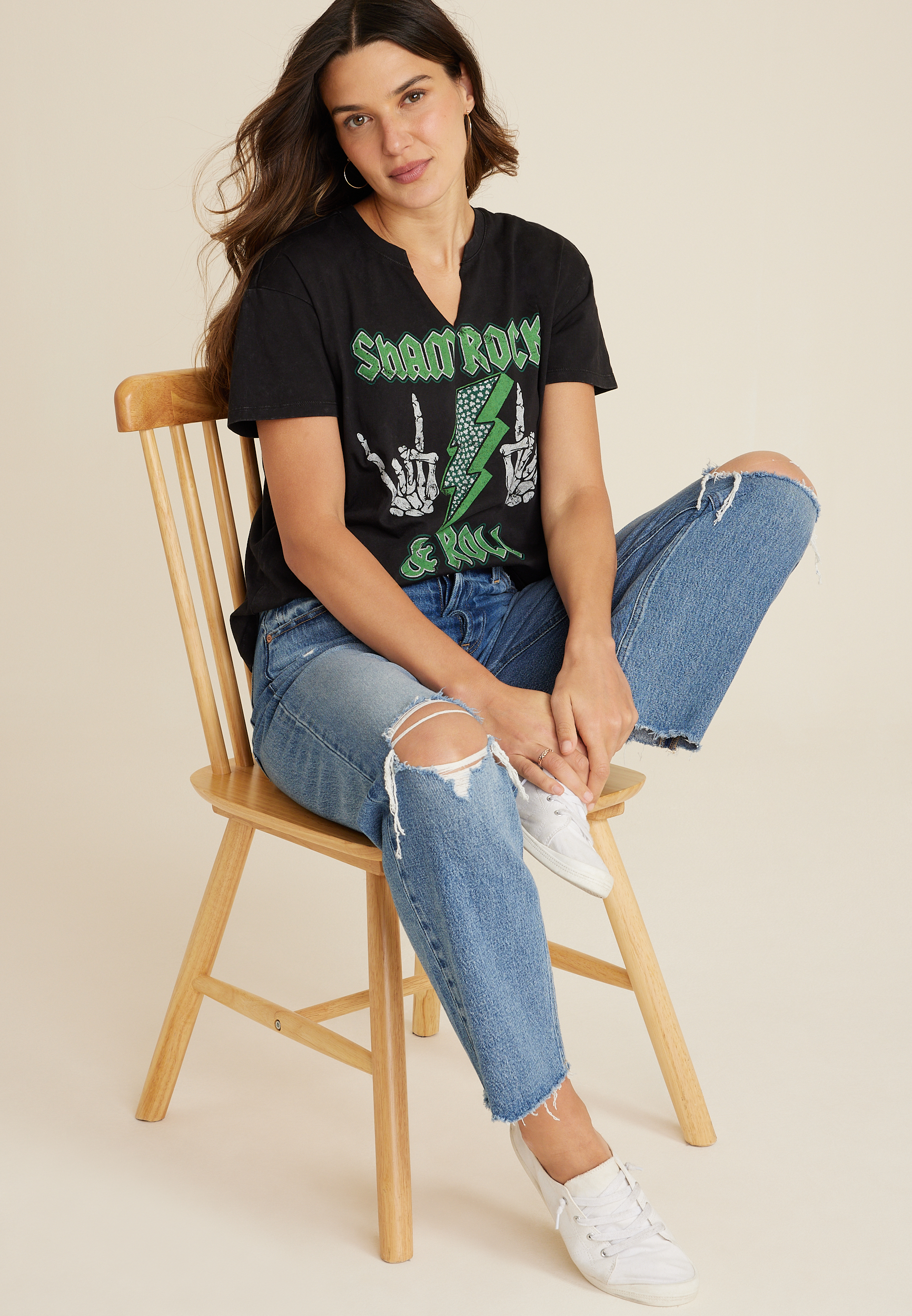 Sham Rock And Roll Relaxed Fit Graphic Tee, C106, large