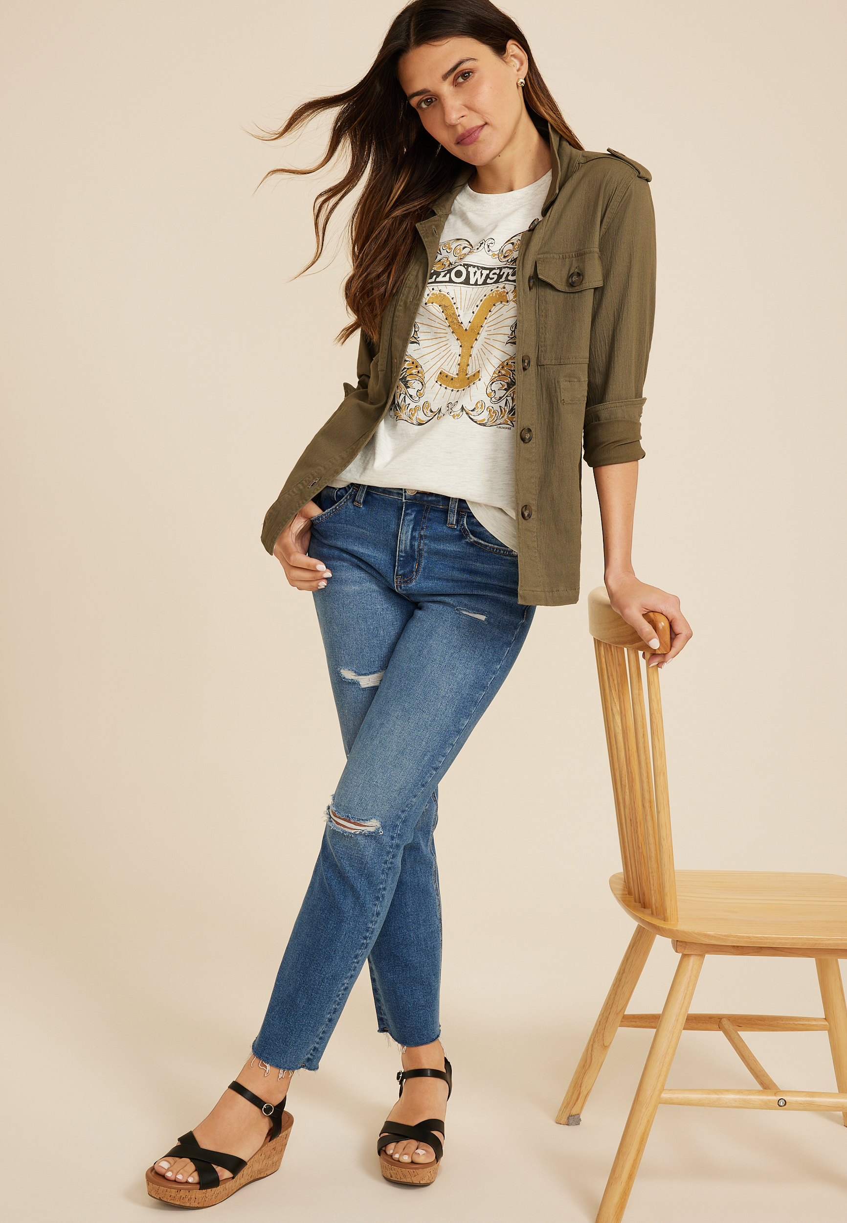 Yellowstone Oversized Fit Graphic Tee, C9693, large