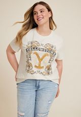 Plus Size Yellowstone Oversized Fit Graphic Tee, C9693, small
