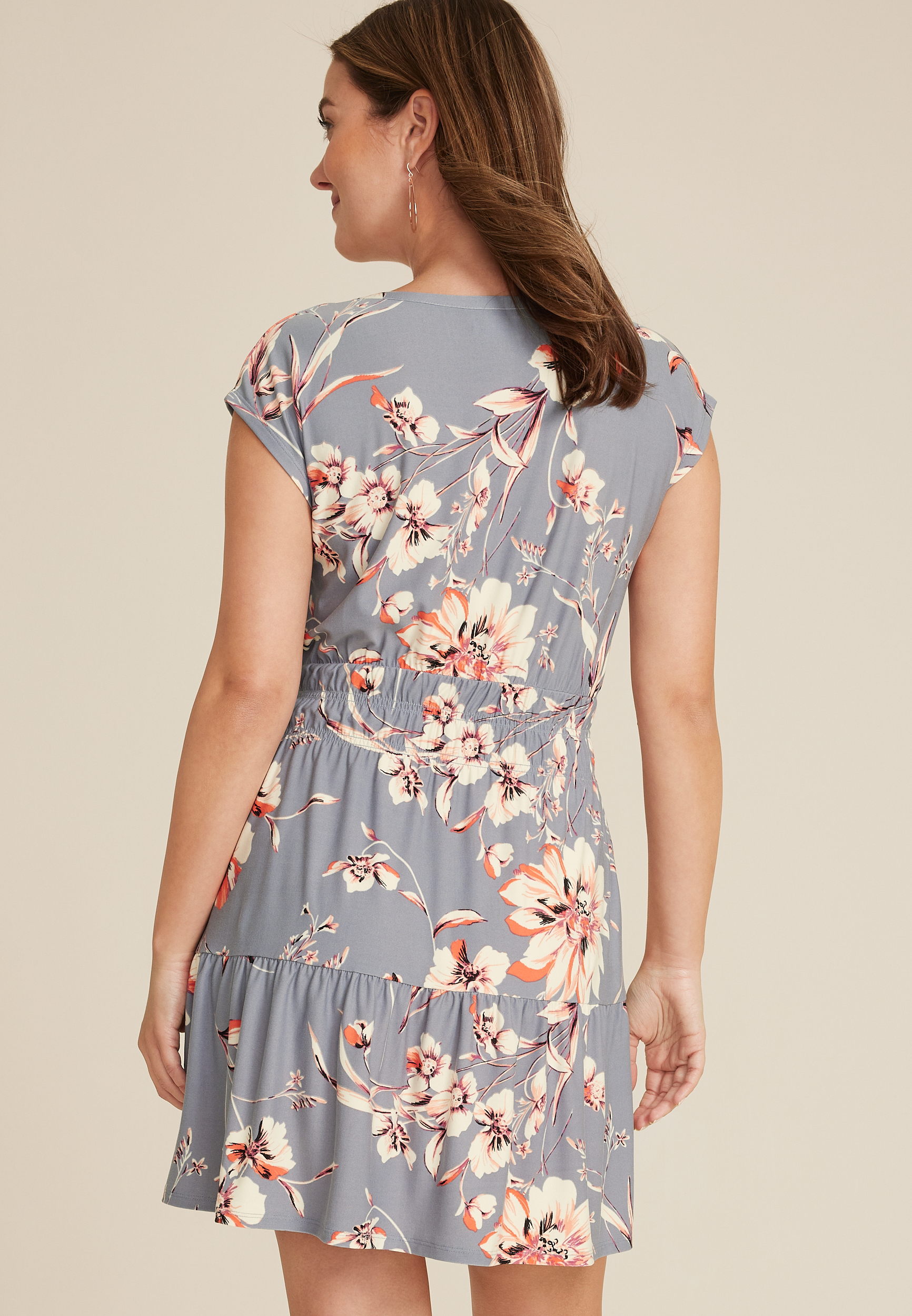24/7 Ruched Dolman Sleeve Mini Dress, C3317, large