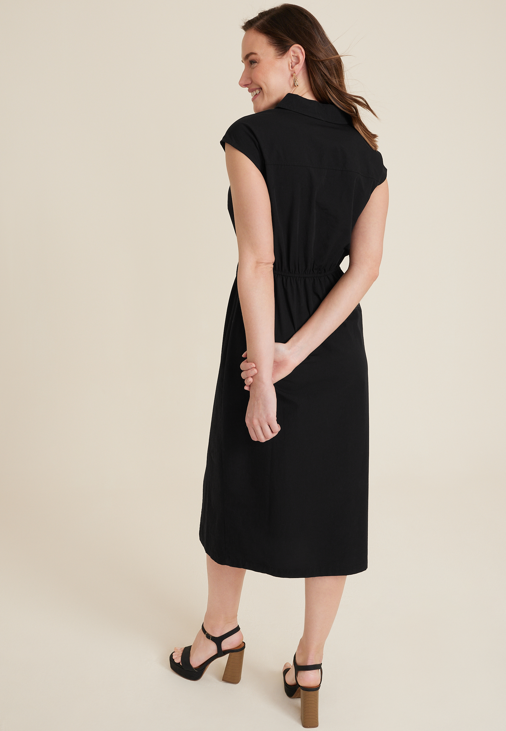 Twist Front Shirt Dress, C106, large