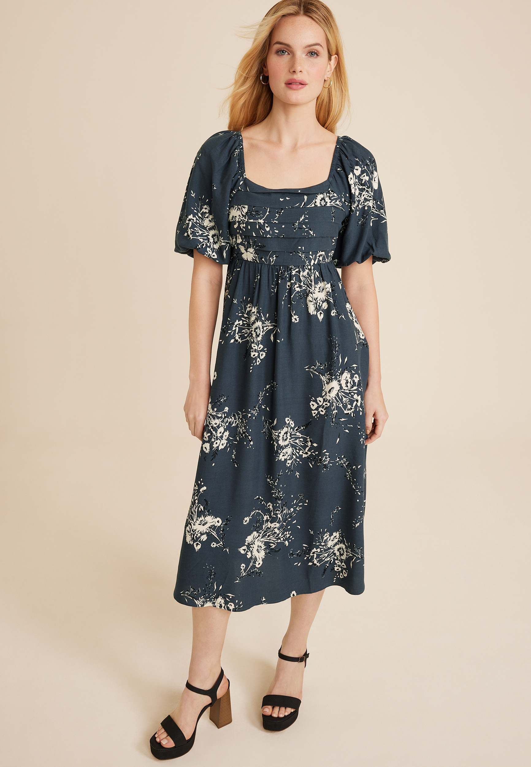 blue floral pleated dress 12 Season Color Analysis | Indigo Tones