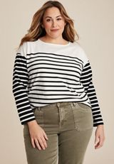 Plus Size Marina Striped Mixer Tee, C1756, small