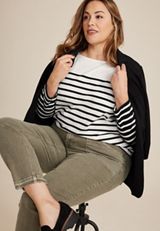 Plus Size Marina Striped Mixer Tee, C1756, small