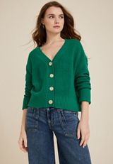 Solid Button Up Cardigan, C8783, small