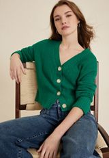 Solid Button Up Cardigan, C8783, small