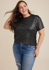 Plus Size Edgely&trade; Shine Tee, C814, small