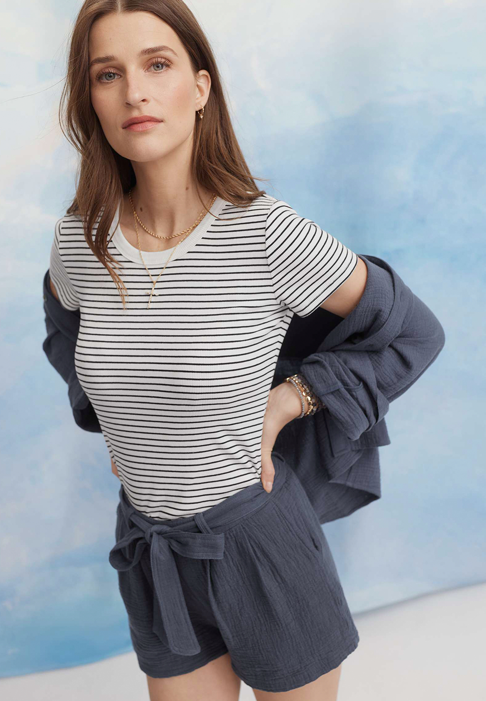 24/7 Jordan Striped Scoop Neck Tee, C2380, large