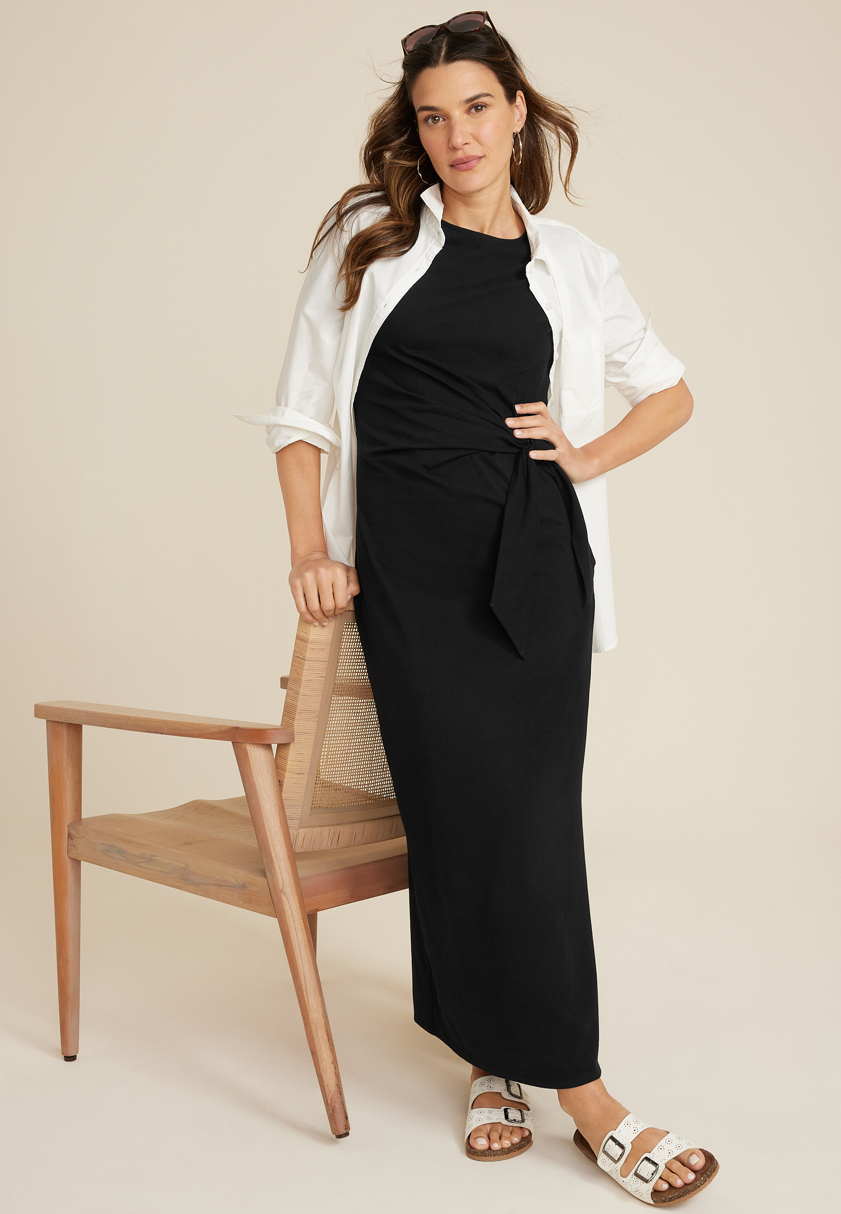 24/7 Waist Tie Midi Dress, C106, large