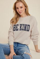 Be Kind Relaxed Fit Sweatshirt, LIGHT OATMEAL HEATHER, small