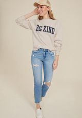 Be Kind Relaxed Fit Sweatshirt, LIGHT OATMEAL HEATHER, small