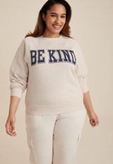 Plus Size Be Kind Sweatshirt, LIGHT OATMEAL HEATHER, small