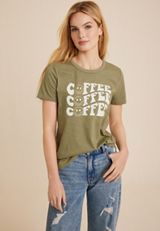 Coffee Smiley Classic Fit Graphic Tee, C9316, small