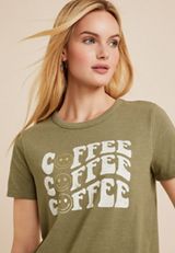 Coffee Smiley Classic Fit Graphic Tee, C9316, small