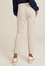 Bengaline High Rise Cargo Slim Straight Pant, OATMEAL HEATHER, small
