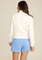 Fleece Zip Up Cardigan, ECRU, small